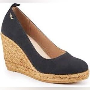 Viscata Barcelona Marquesa Navy Espadrille Wedge Heels Size 39
